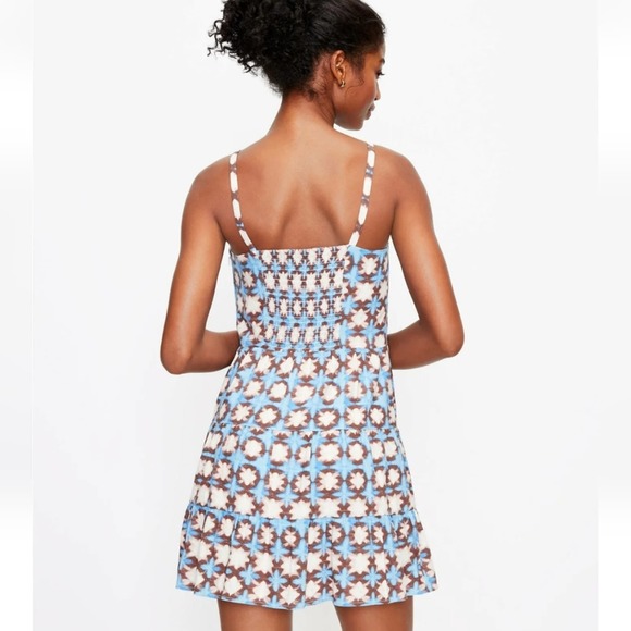 Loft Sunwash Floral Fit & Flare Smocked Back Dress Lined Adj Straps size 4 new!! - Picture 2 of 11